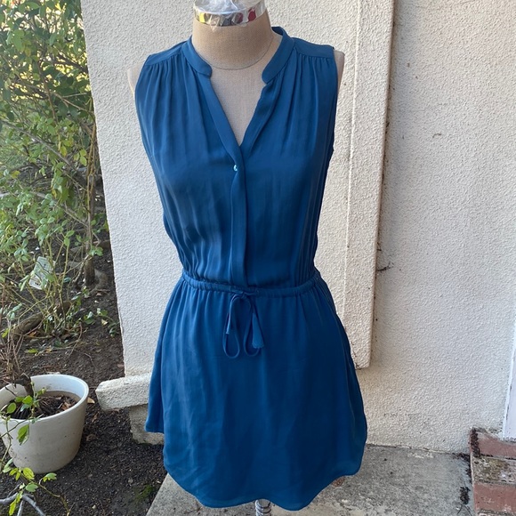 Babaton Aritzia 100% silk beautiful sleeveless lined dress w/ drawstring waist. - Picture 2 of 13